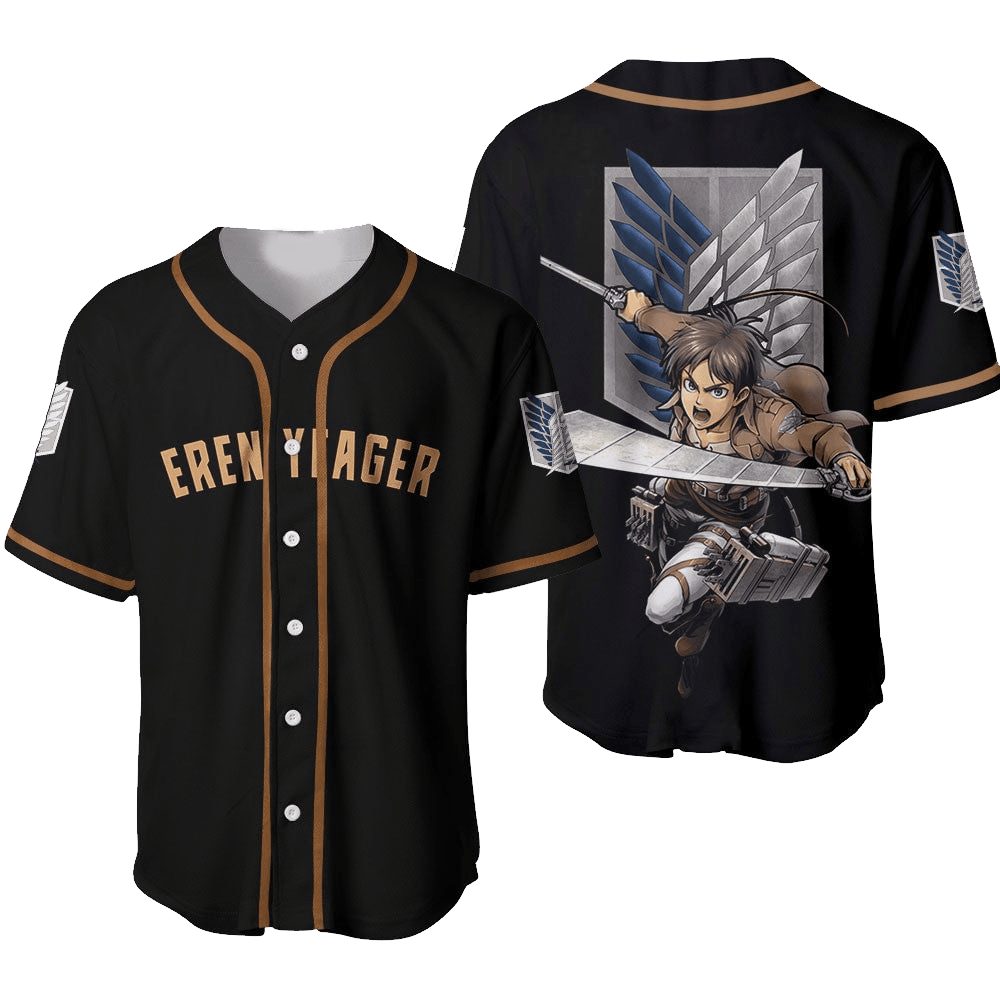 Attack On Titan Eren Yeager Baseball Jersey - Anime Fan Apparel For Men &amp; Women