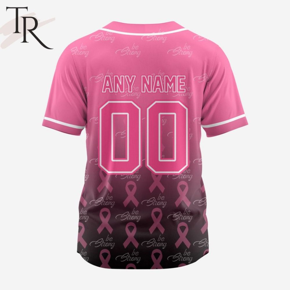 Support &amp; Style: Pink Ribbon Baseball Jersey - 'Be Strong' Empowerment Apparel